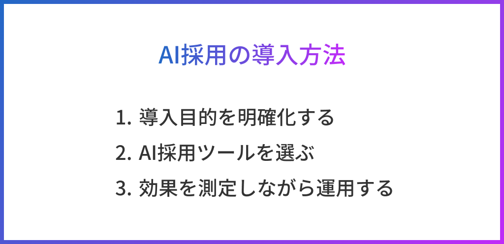 AI採用の導入方法