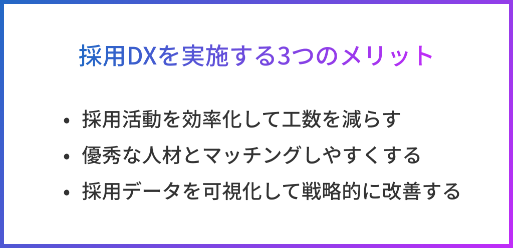採用DXの3つのメリット